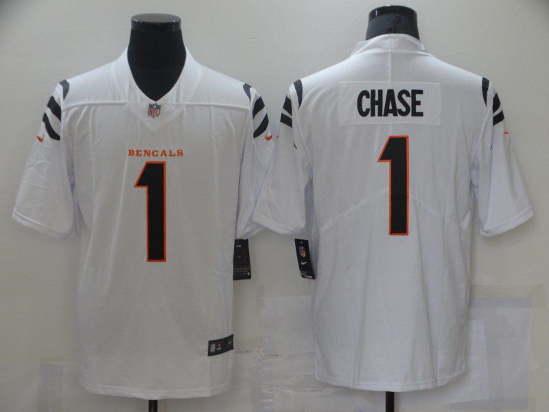 Men Cincinnati Bengals #1 Chase White Nike Vapor Untouchable Limited 2021 NFL Jersey->cincinnati bengals->NFL Jersey